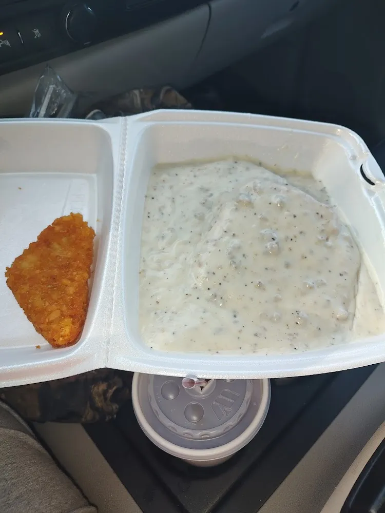 Biscuits and Gravy with Hash Brown